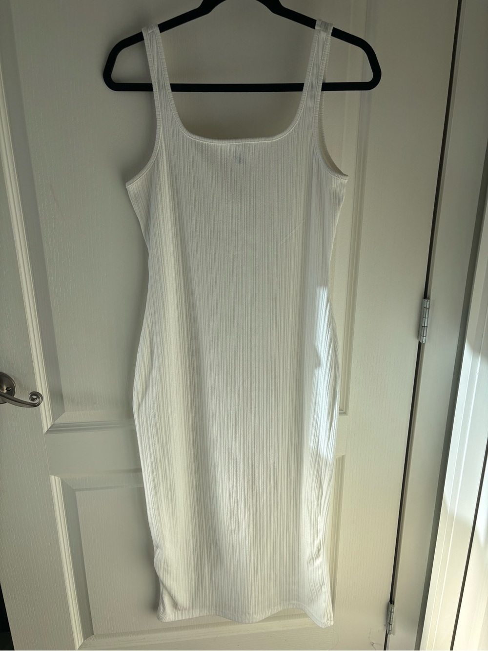 White Ribbed Tank Midi Dress